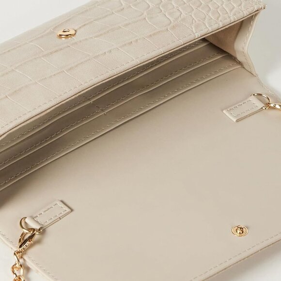 The Drop Women's Leroya Wallet on Chain Crossbody, Ivory - Picture 6 of 8